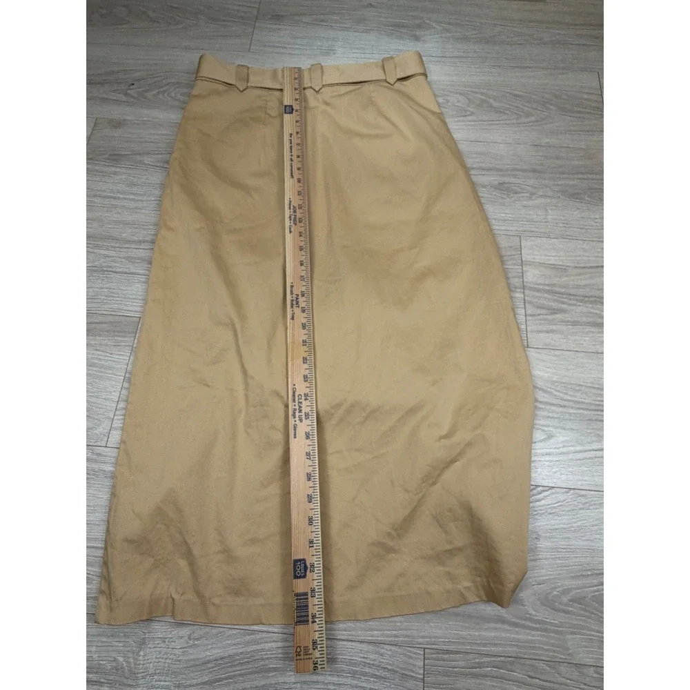 Spartina 449 Tan Trench Midi Skirt Belted‎ Double Breasted Khaki Size 8